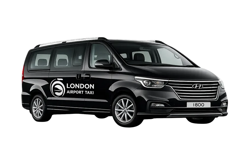 12 Seater minibus with LondonAirport-Taxi.com branding for large group airport transfers