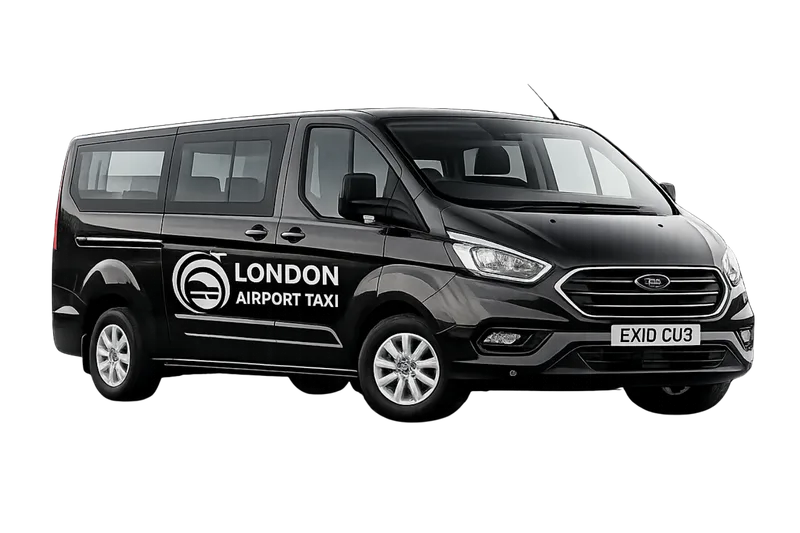 16 Seater minibus with LondonAirport-Taxi.com branding for largest group airport transfers