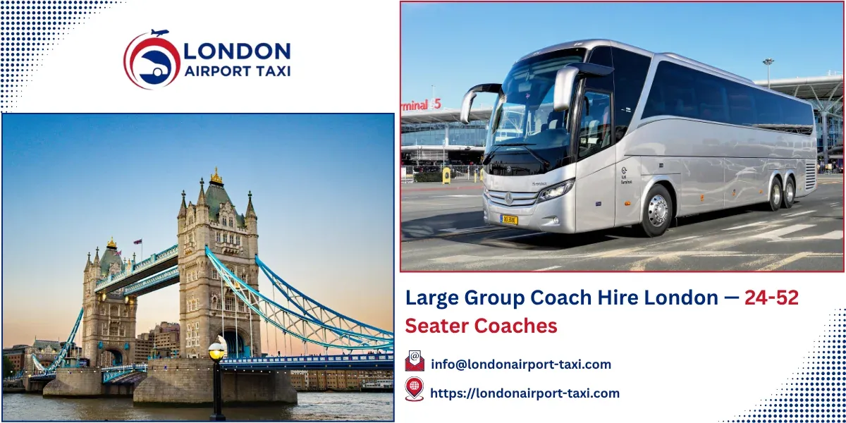 Large Group Coach Hire London 2026 &mdash; 24-52 Seater Coaches
