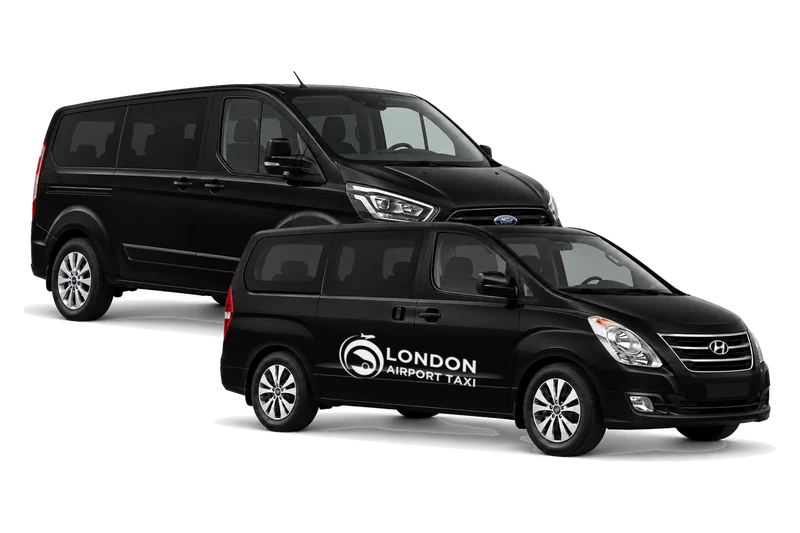 14 Seater minibus with LondonAirport-Taxi.com branding for large group airport and events transport