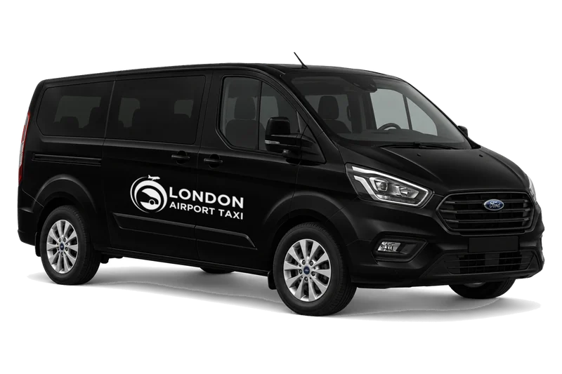 8 Seater Ford Tourneo MPV taxi with LondonAirport-Taxi.com branding for group airport transfers